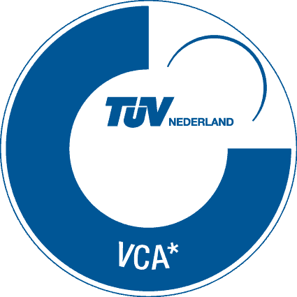 VCA en TÜV certificeringslogo's, die de veiligheid en kwaliteitsstandaarden van Ahorn Bouwsystemen benadrukken.